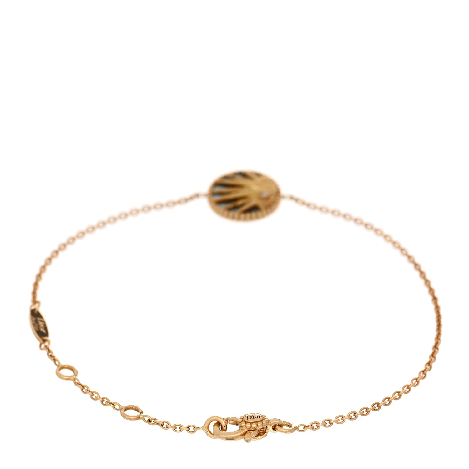 Christian Dior 18K Yellow Gold Diamond Black Onyx Mother of Pearl Rose Celeste Bracelet 3 of 4