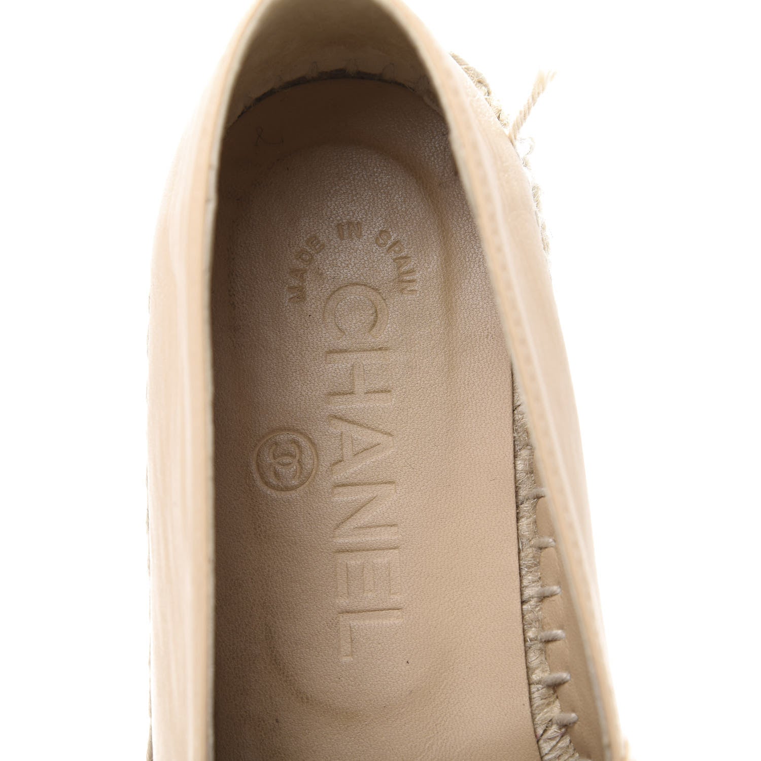 Chanel Lambskin CC Espadrilles 36 Beige Black 6 of 10