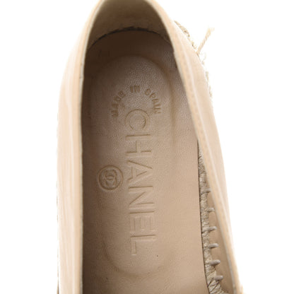 Chanel Lambskin CC Espadrilles 36 Beige Black 6 of 10