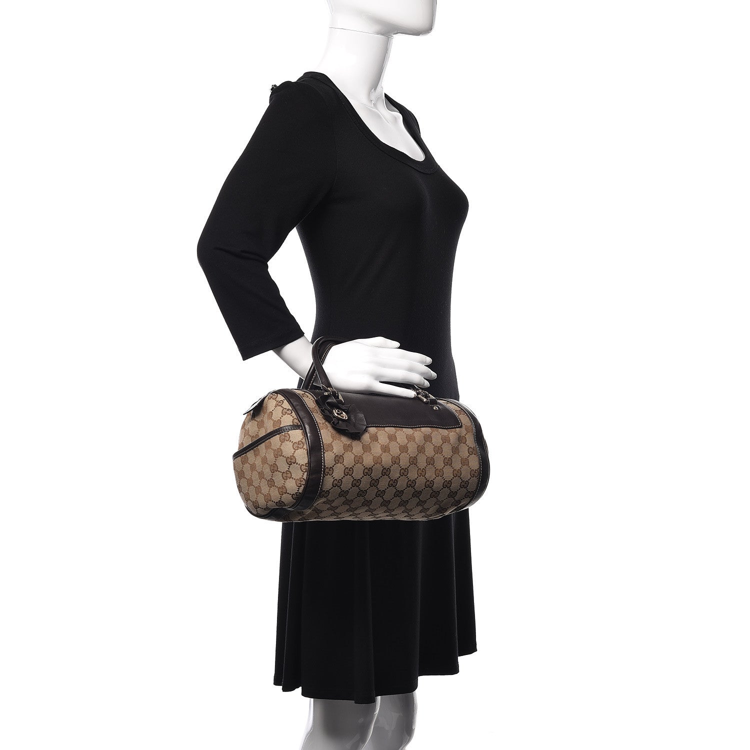 Gucci Monogram Trophy Satchel Ebony 2 of 5