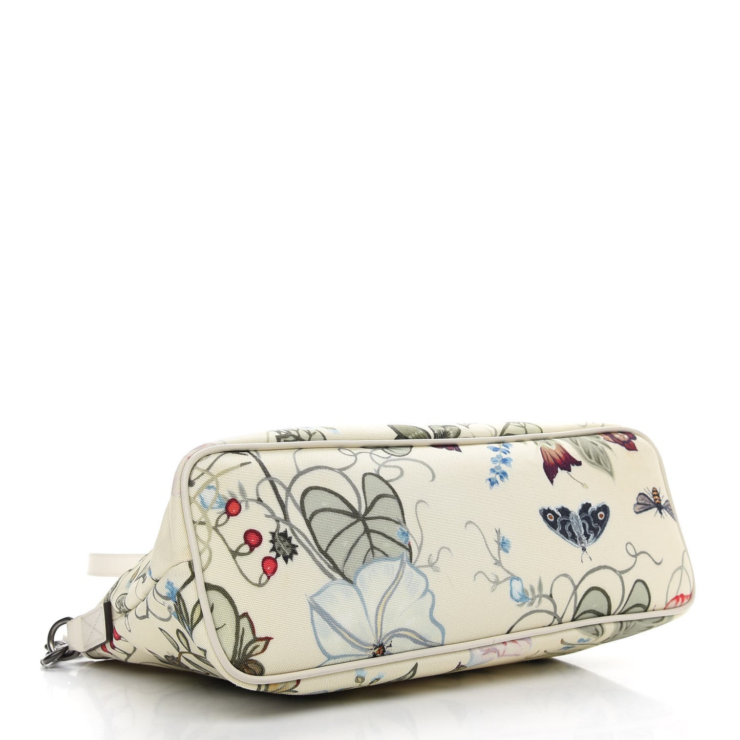 Canvas Flora Knight Small Zippered Tote White