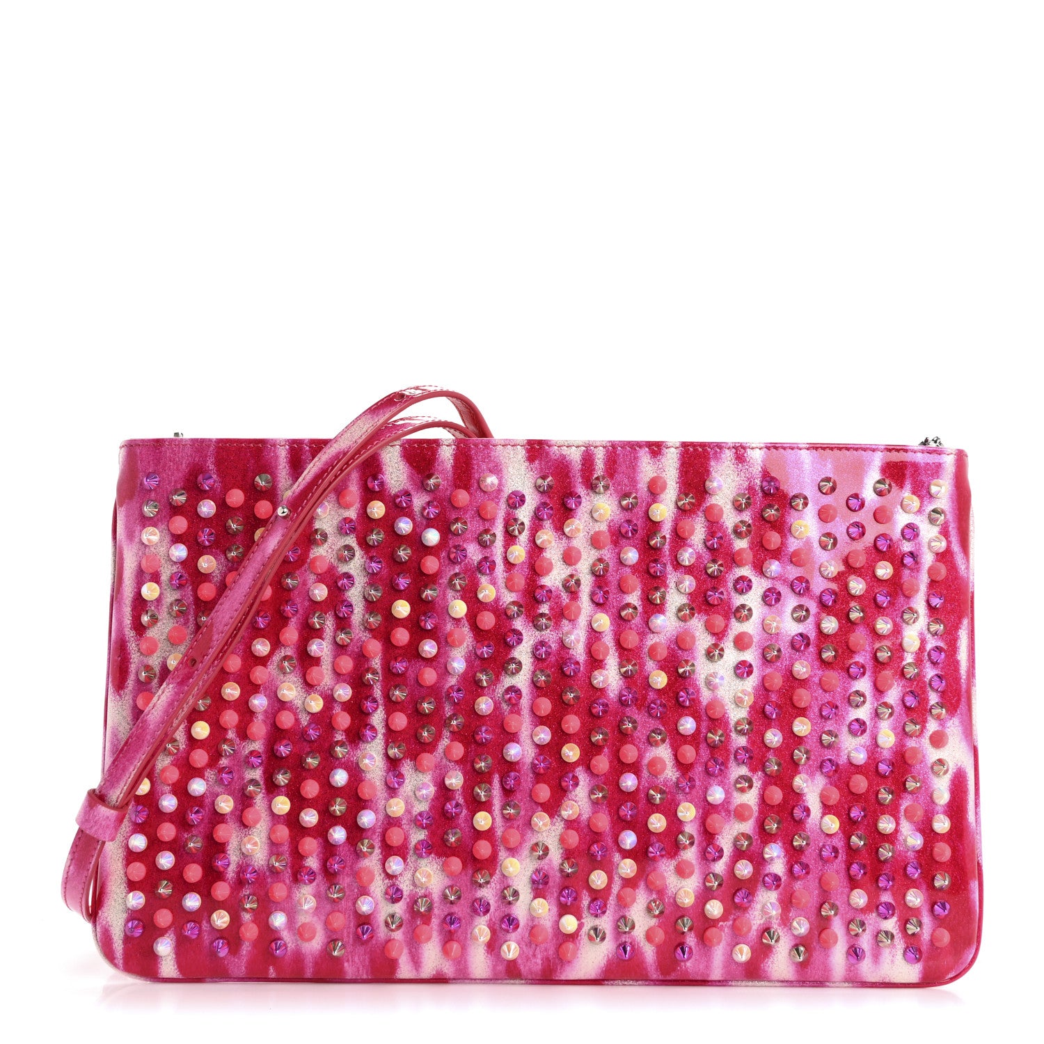 Christian Louboutin Patent Glittart Studded Loubiposh Chain Shocking Pink 1 of 10