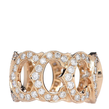 Cartier 18K Yellow Gold Diamond C De Band Ring 55 7.25 3 of 4