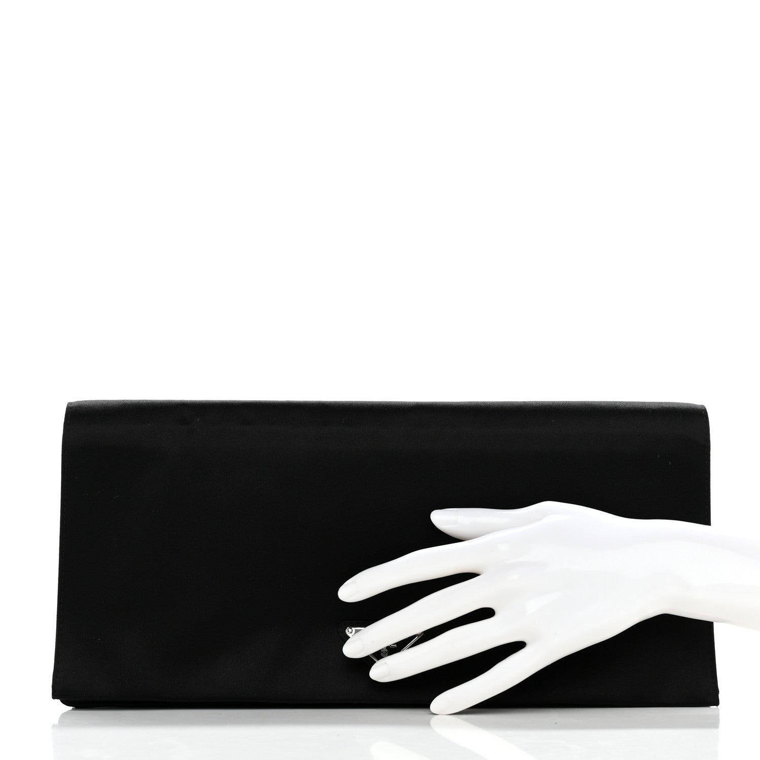 Prada Satin Pochette Clutch Black 2 of 8