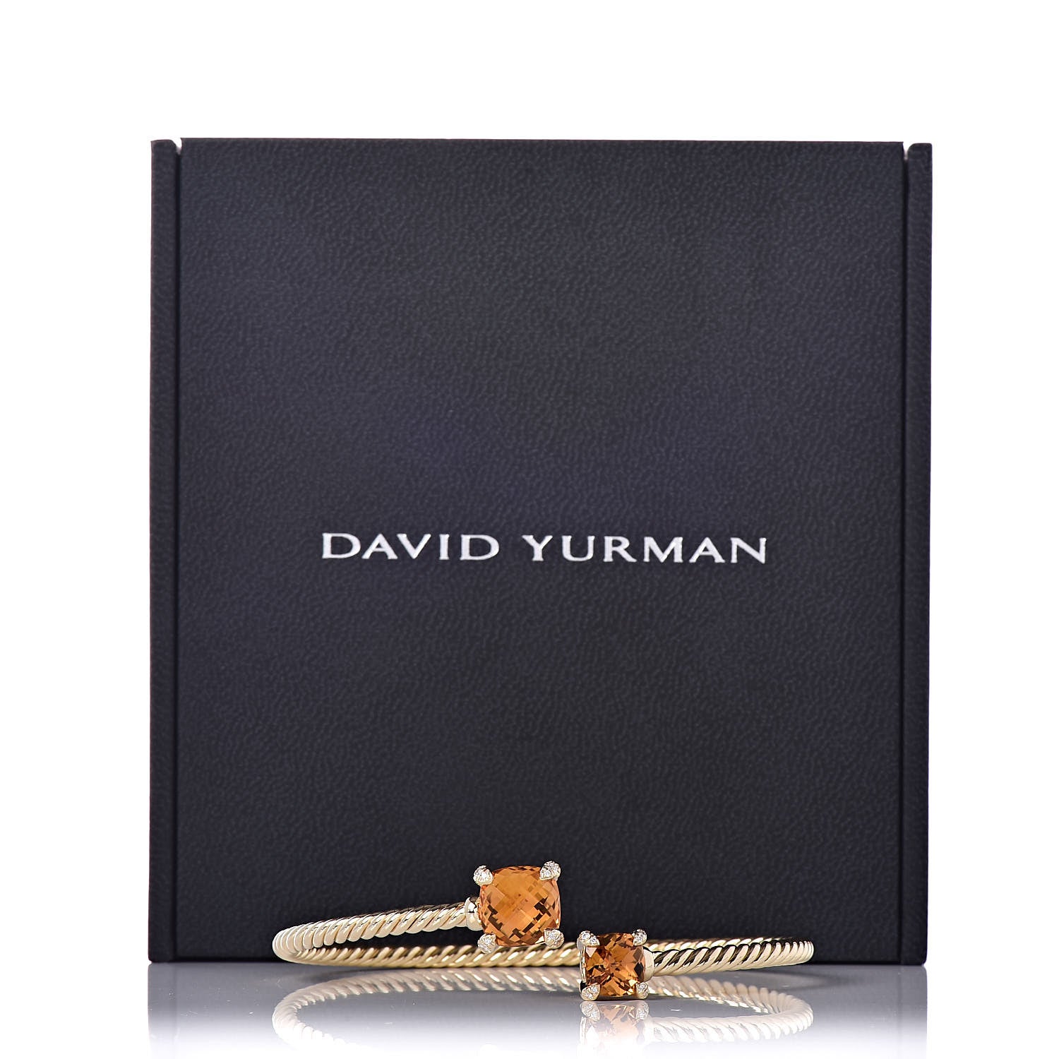 David Yurman 18K Yellow Gold Diamond Citrine Chatelaine Bypass Bracelet 5 of 5