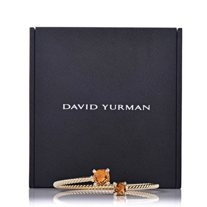 David Yurman 18K Yellow Gold Diamond Citrine Chatelaine Bypass Bracelet 5 of 5