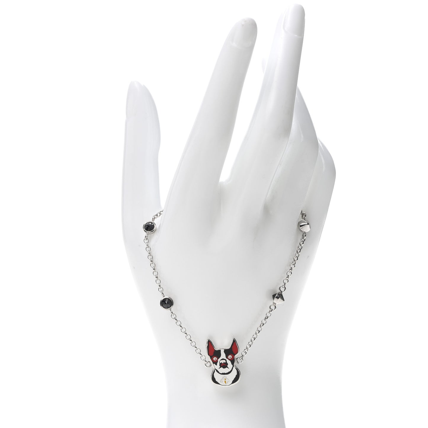 Sterling Silver Black Spinel Enamel Orso Bracelet