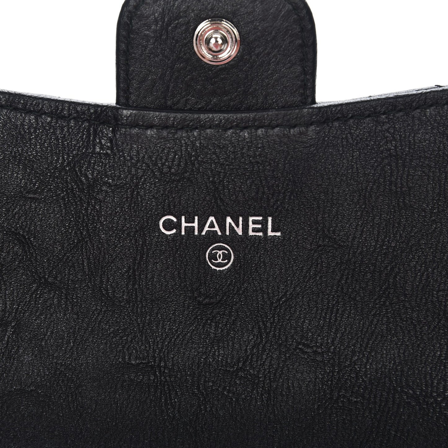 Crumpled Calfskin Quilted Large Flap Wallet So Black