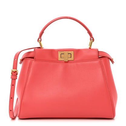 Fendi Nappa Stacked Bar Mini Peekaboo Iconic Satchel Lampone 1 of 11