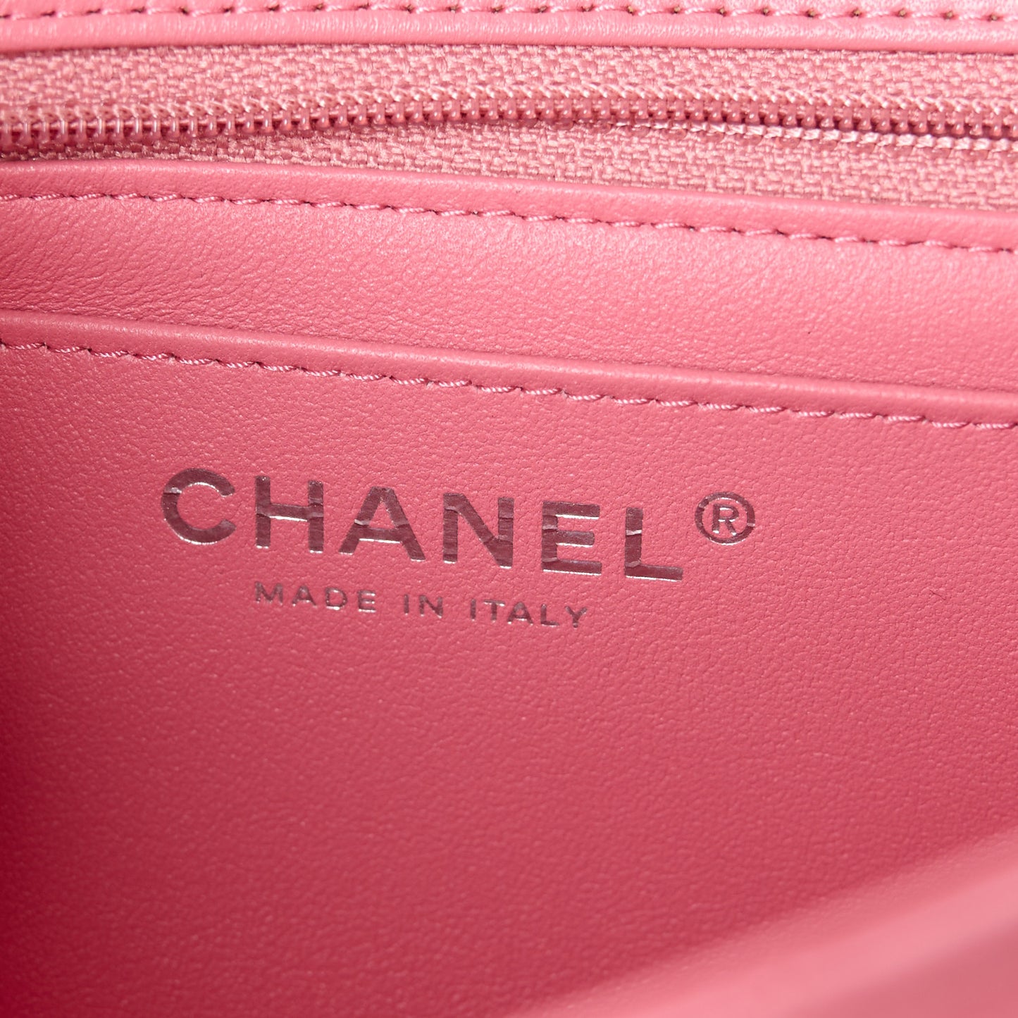 Lambskin Quilted Mini Rectangular Flap Pink