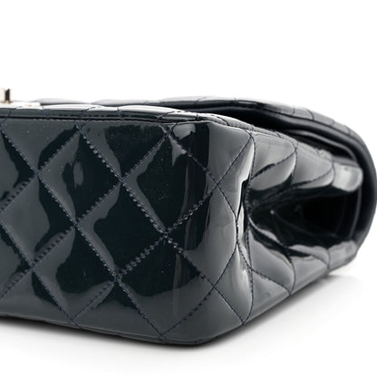 Chanel Patent Quilted Jumbo Double Flap Navy 10 of 12
