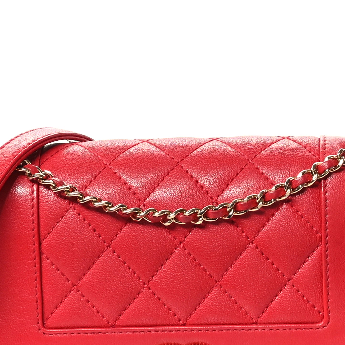 Sheepskin Quilted Medium Vintage Mademoiselle Flap Red