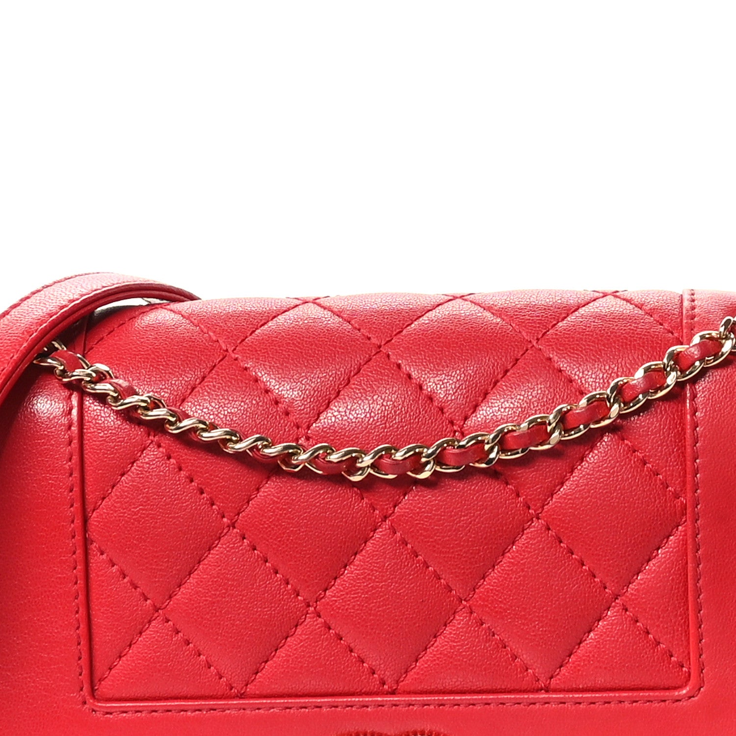 Chanel Sheepskin Quilted Medium Vintage Mademoiselle Flap Red 8 of 11