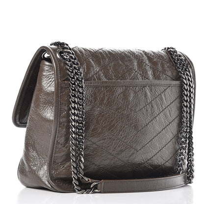 Saint Laurent Crinkled Calfskin Matelasse Monogram Medium Niki Chain Satchel Faggio 3 of 11