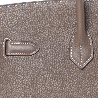 Hermes Taurillon Clemence Birkin 35 Etoupe 29 of 36