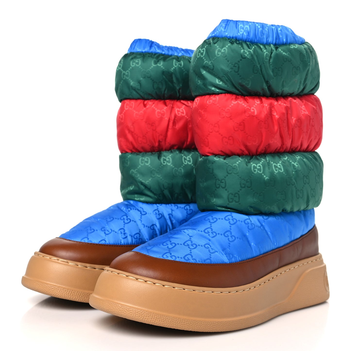 Monogram GG Lace Up Snow Boots 6.5 White
