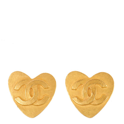 Chanel CC Heart Clip On Earrings Gold 1 of 5