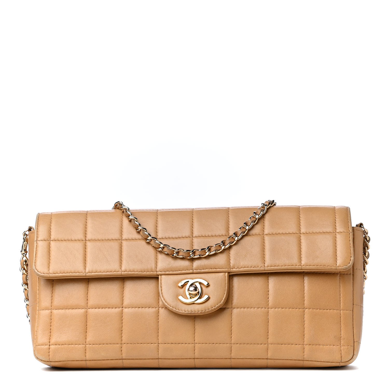 Chanel Lambskin East West Chocolate Bar Flap Beige 1 of 6