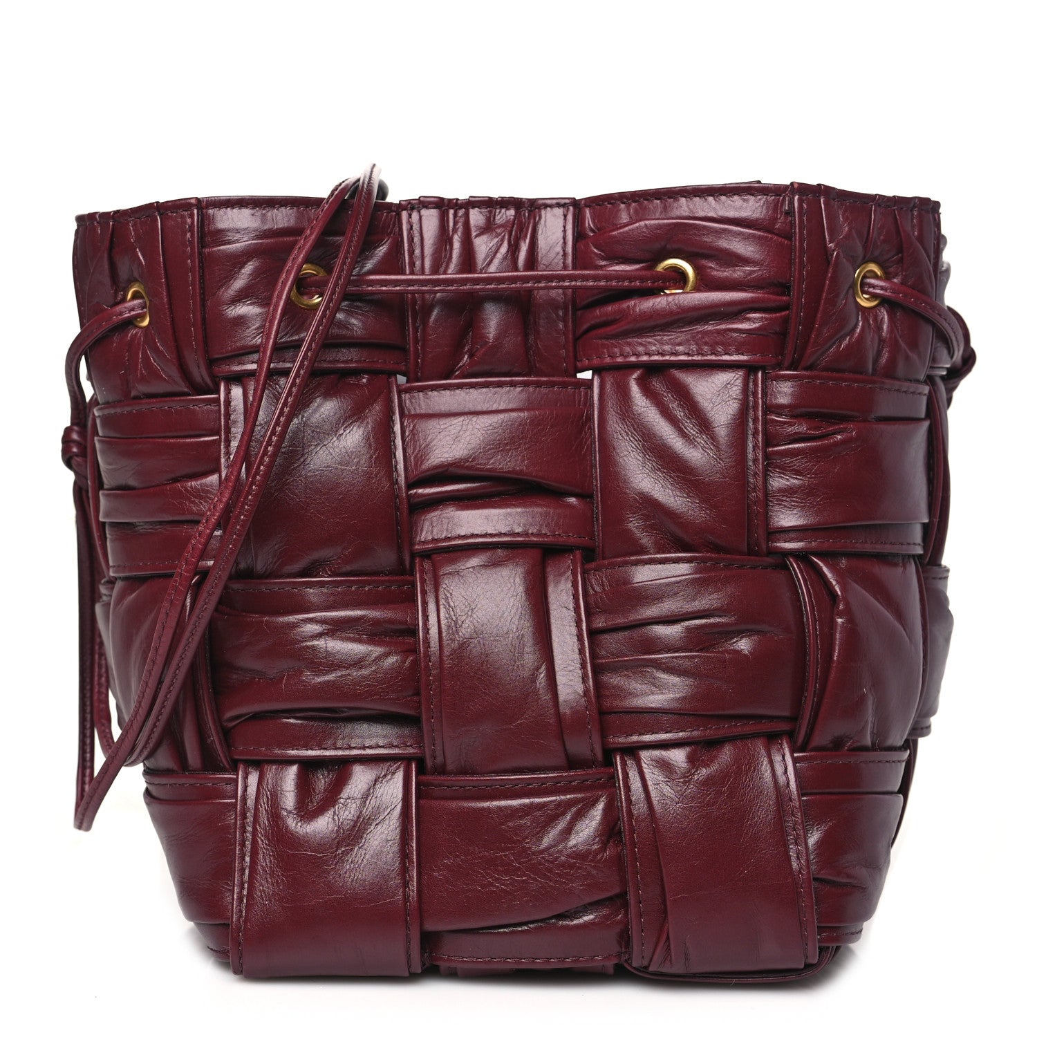 Bottega Veneta Calfskin Intrecciato Foulard Bucket Bag Barolo 1 of 10