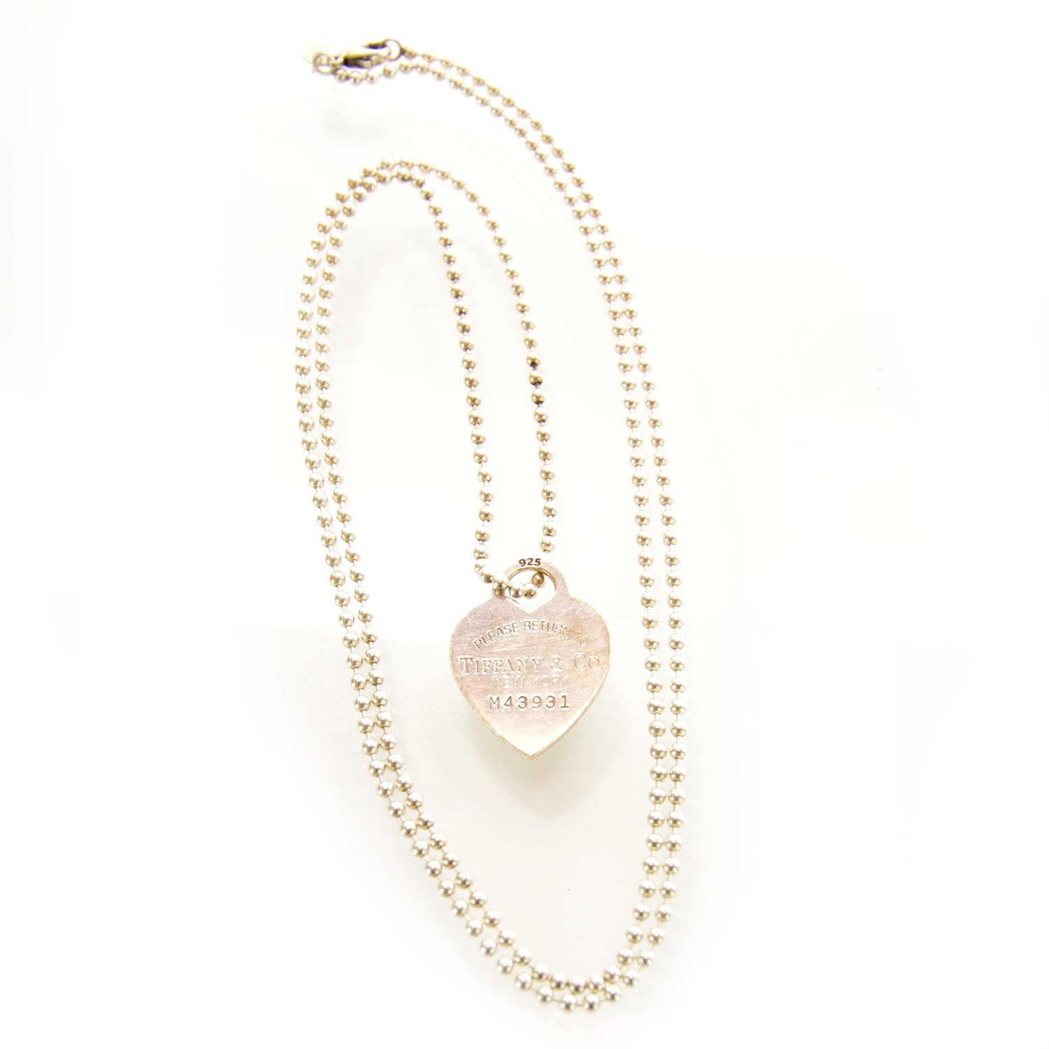 Tiffany Sterling Silver Long Return to Tiffany Heart Pendant Necklace 1 of 6