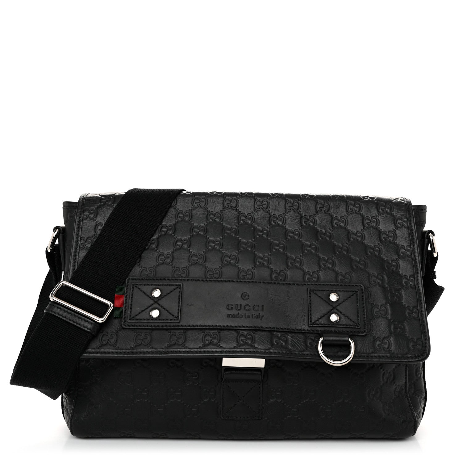 Gucci Rubber Guccissima Medium Messenger Bag Black 1 of 10