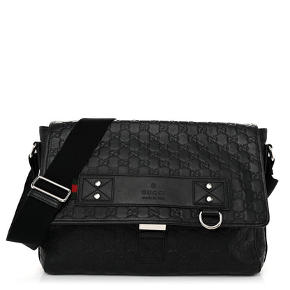 Gucci Rubber Guccissima Medium Messenger Bag Black 1 of 10