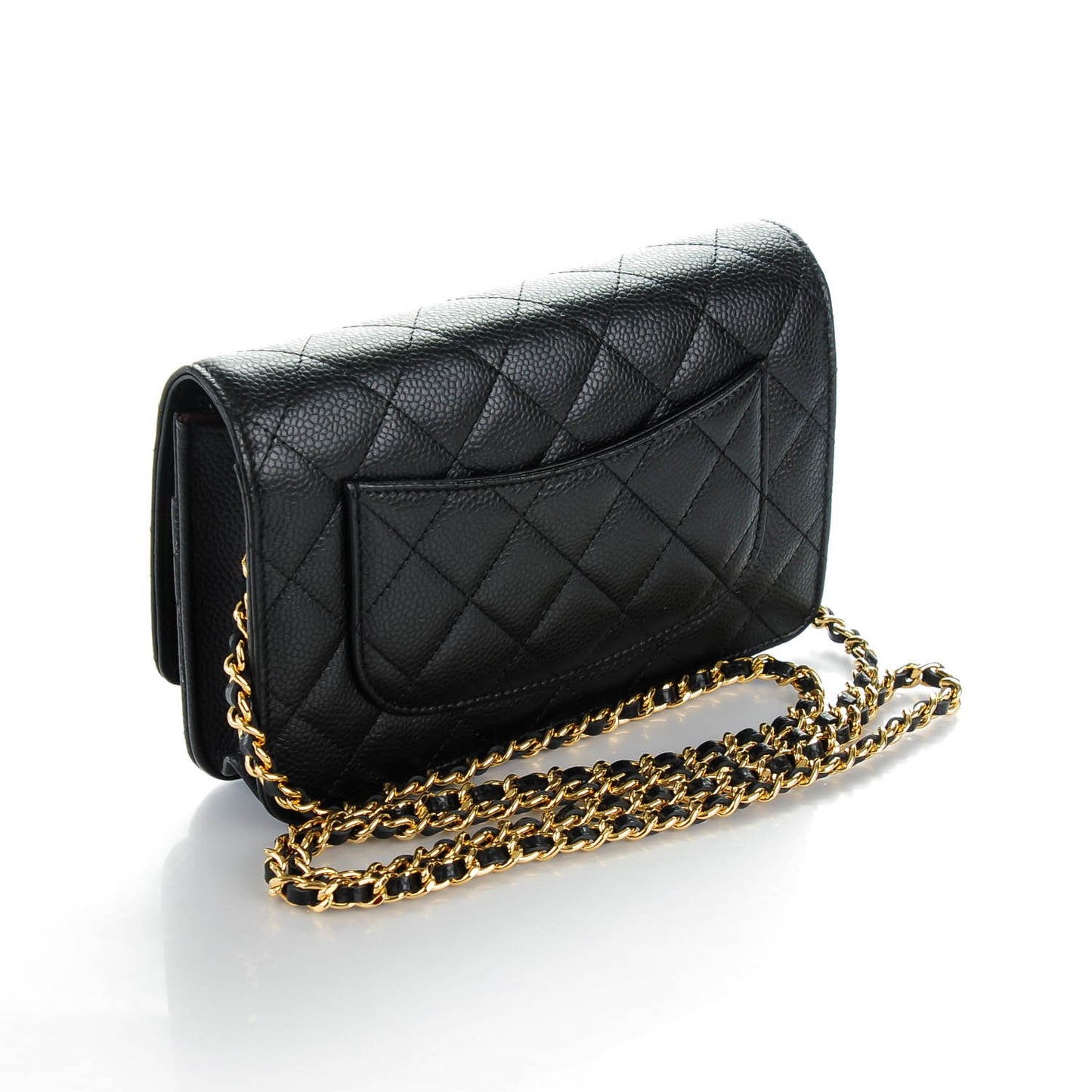 Caviar Quilted Wallet On Chain WOC Black
