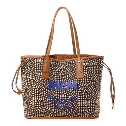 MCM Visetos Medium Liz Reversible Shopper Tote Cognac 3 of 13
