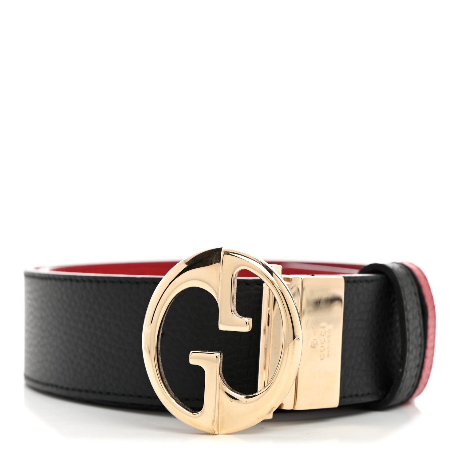 Gucci Dollar Calfskin 1973 Reversible Belt 90 36 Black Sun Orange 1 of 7
