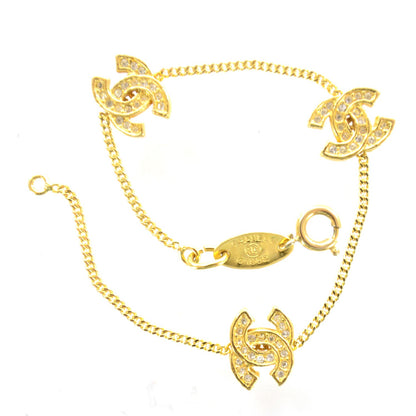 Chanel Crystal CC Chain Bracelet Gold 1 of 5
