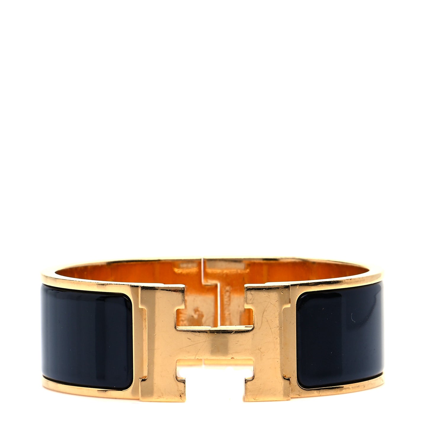 Enamel Wide Clic Clac H Bracelet Black