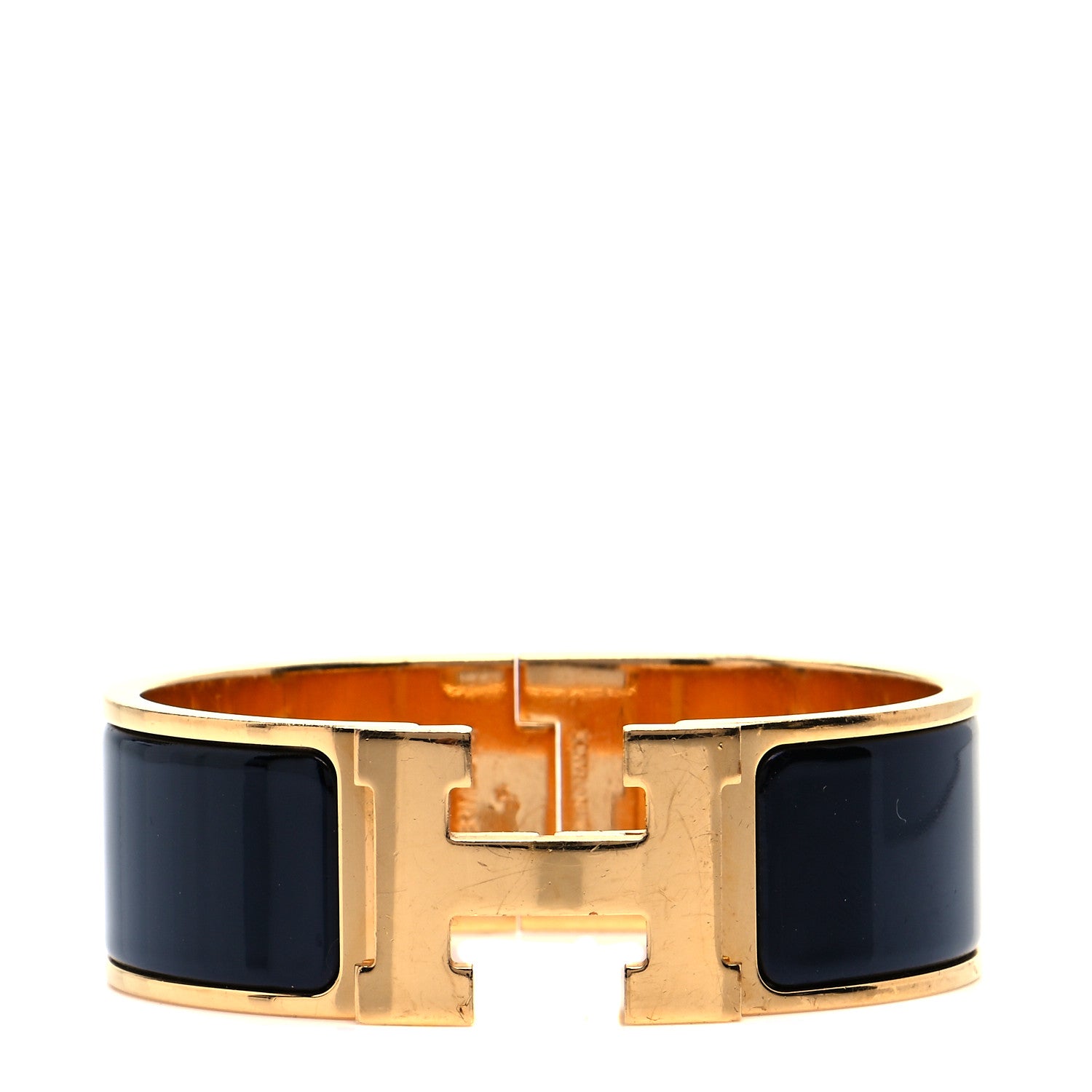 Hermes Enamel Wide Clic Clac H Bracelet Black 1 of 6