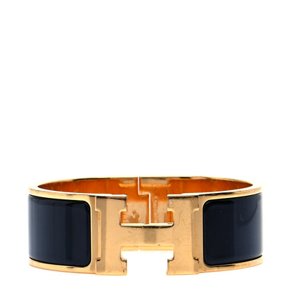 Hermes Enamel Wide Clic Clac H Bracelet Black 1 of 6
