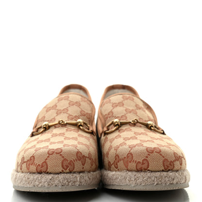 Gucci GG Monogram Mens Fria Horsebit Loafers 9 Beige Ruggine 2 of 8