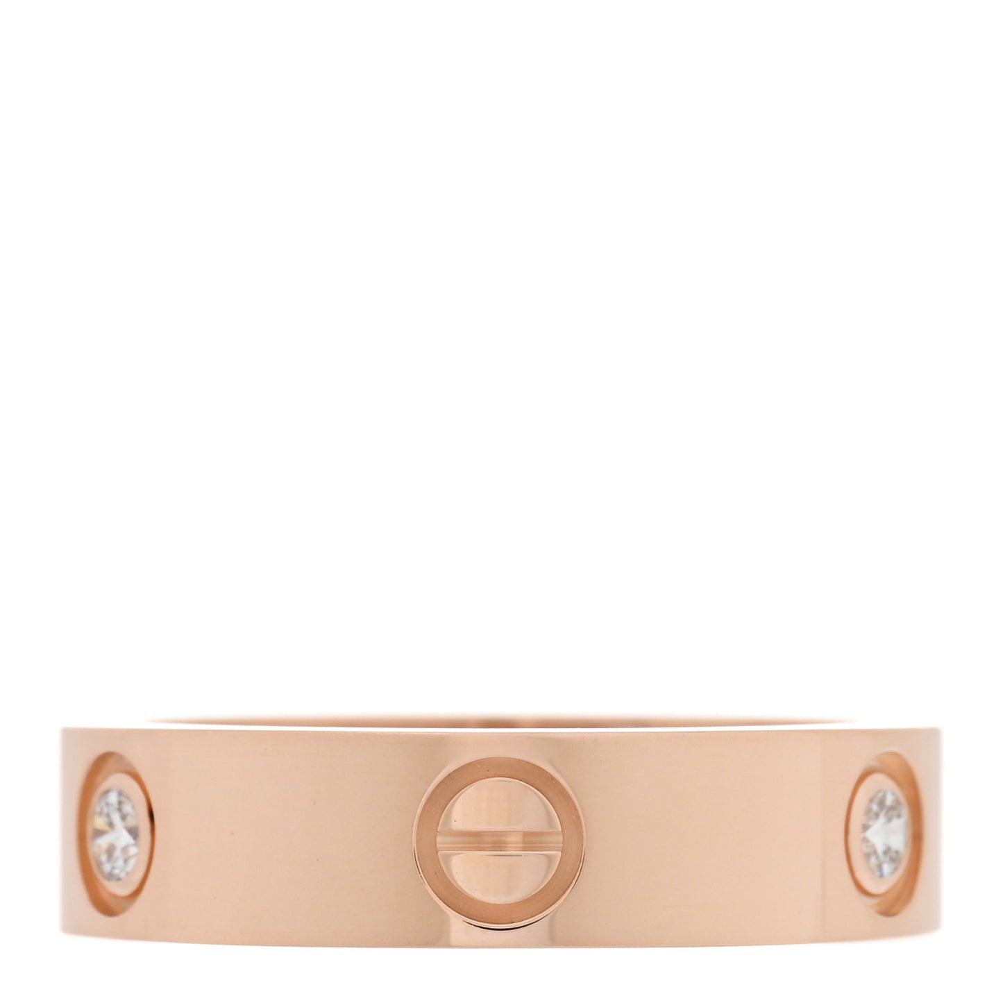 18K Pink Gold 3 Diamond 5.5mm LOVE Ring 60 9