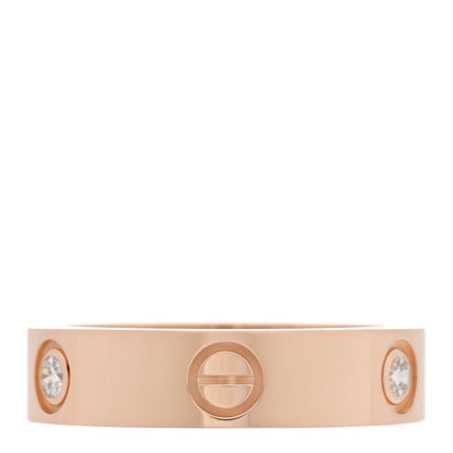 Cartier 18K Pink Gold 3 Diamond 5.5mm LOVE Ring 60 9 3 of 4