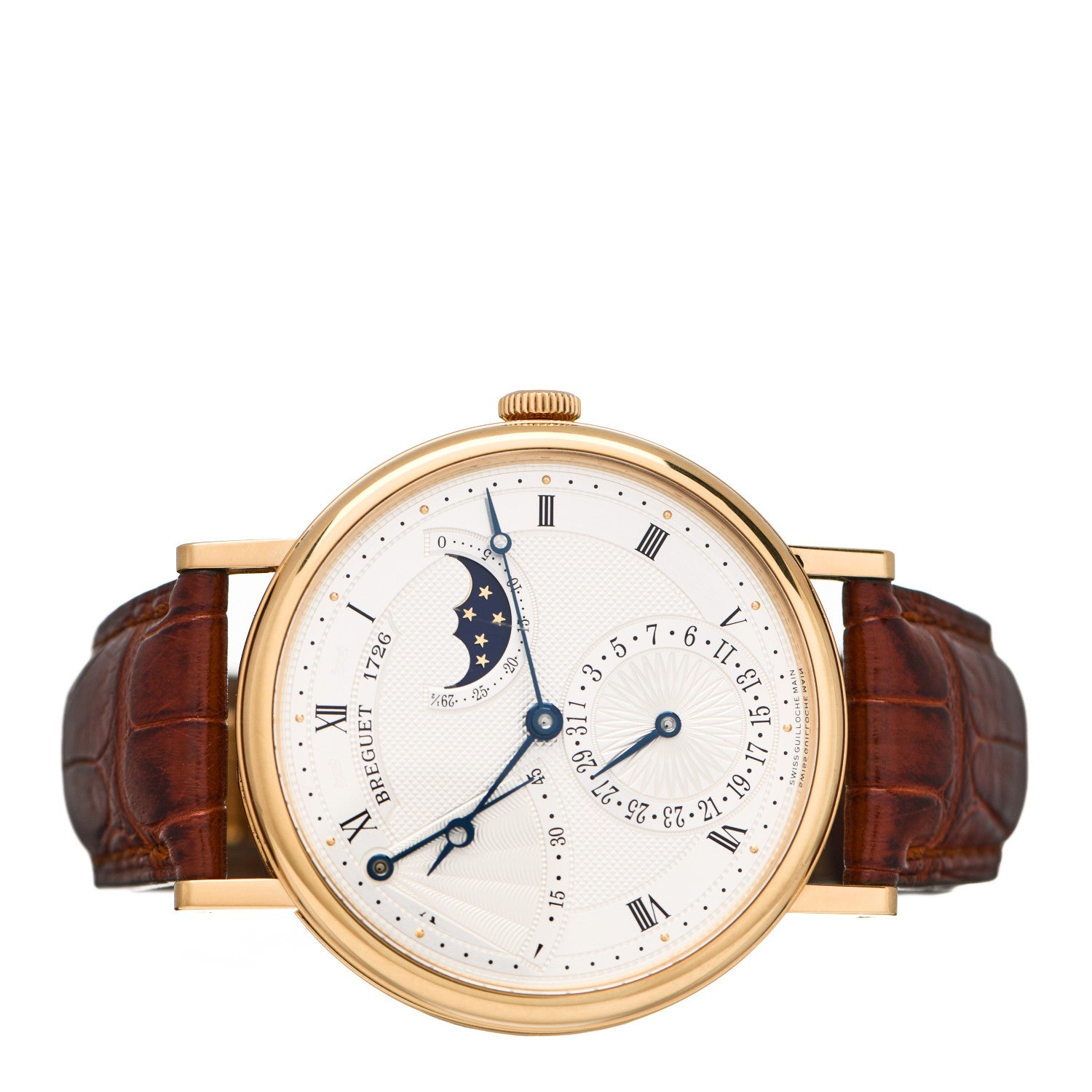 Breguet 18K Yellow Gold Alligator 39mm Classique Moonphase Automatic Watch 7137BA/11/9V6 2 of 6