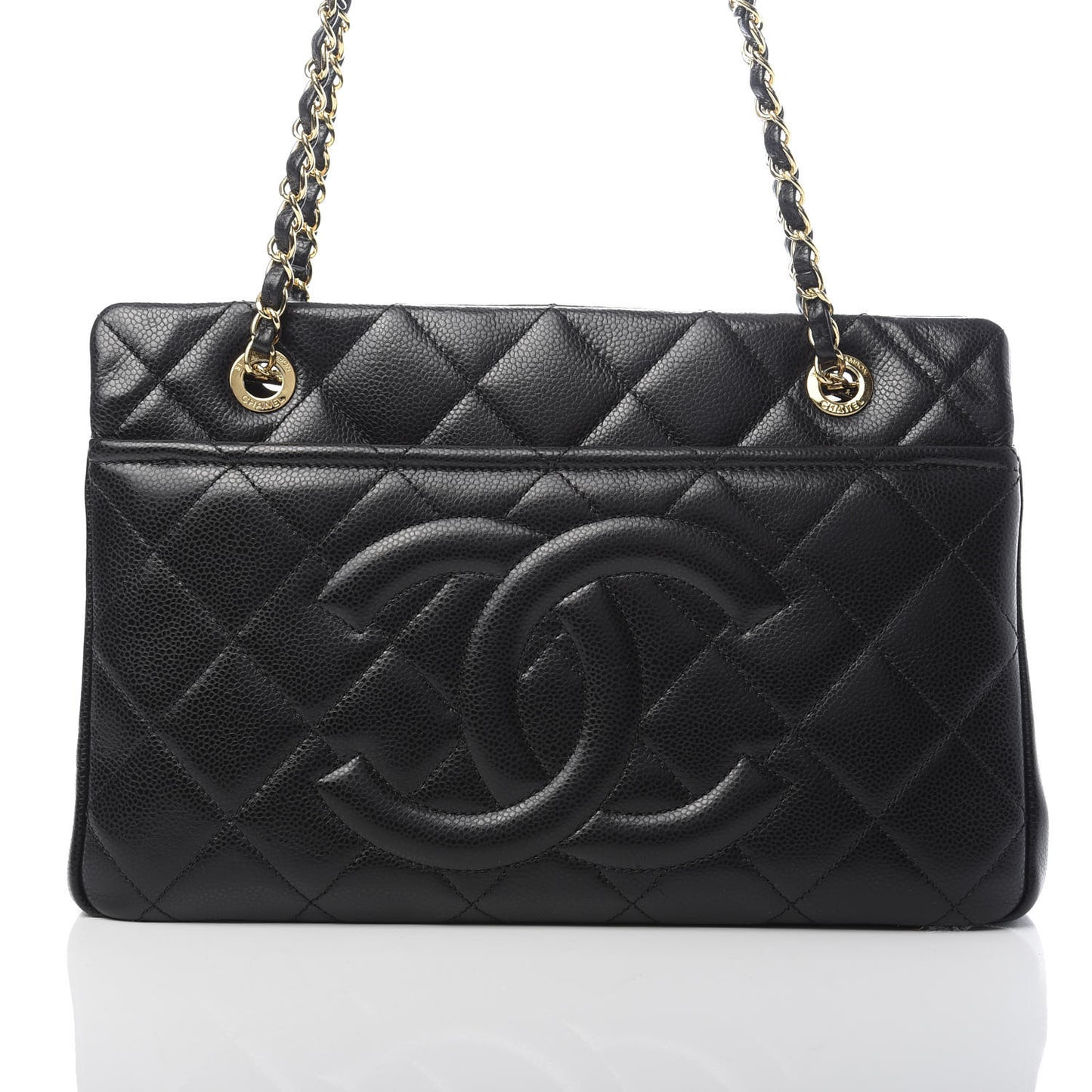 Caviar Quilted Timeless CC Soft Tote Black