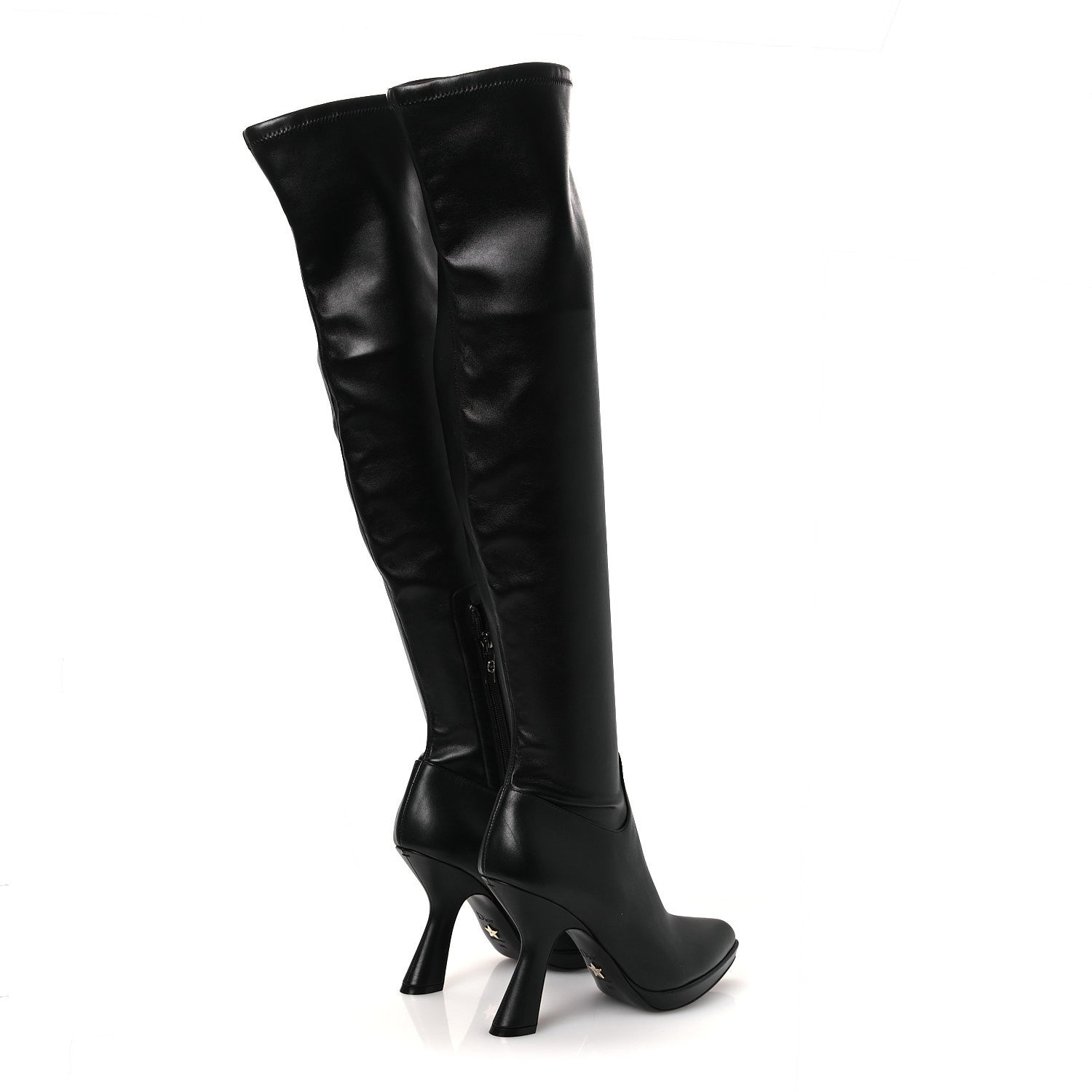 Christian Dior Nappa Knee High Boots 38.5 Black 5 of 10