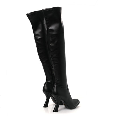 Christian Dior Nappa Knee High Boots 38.5 Black 5 of 10