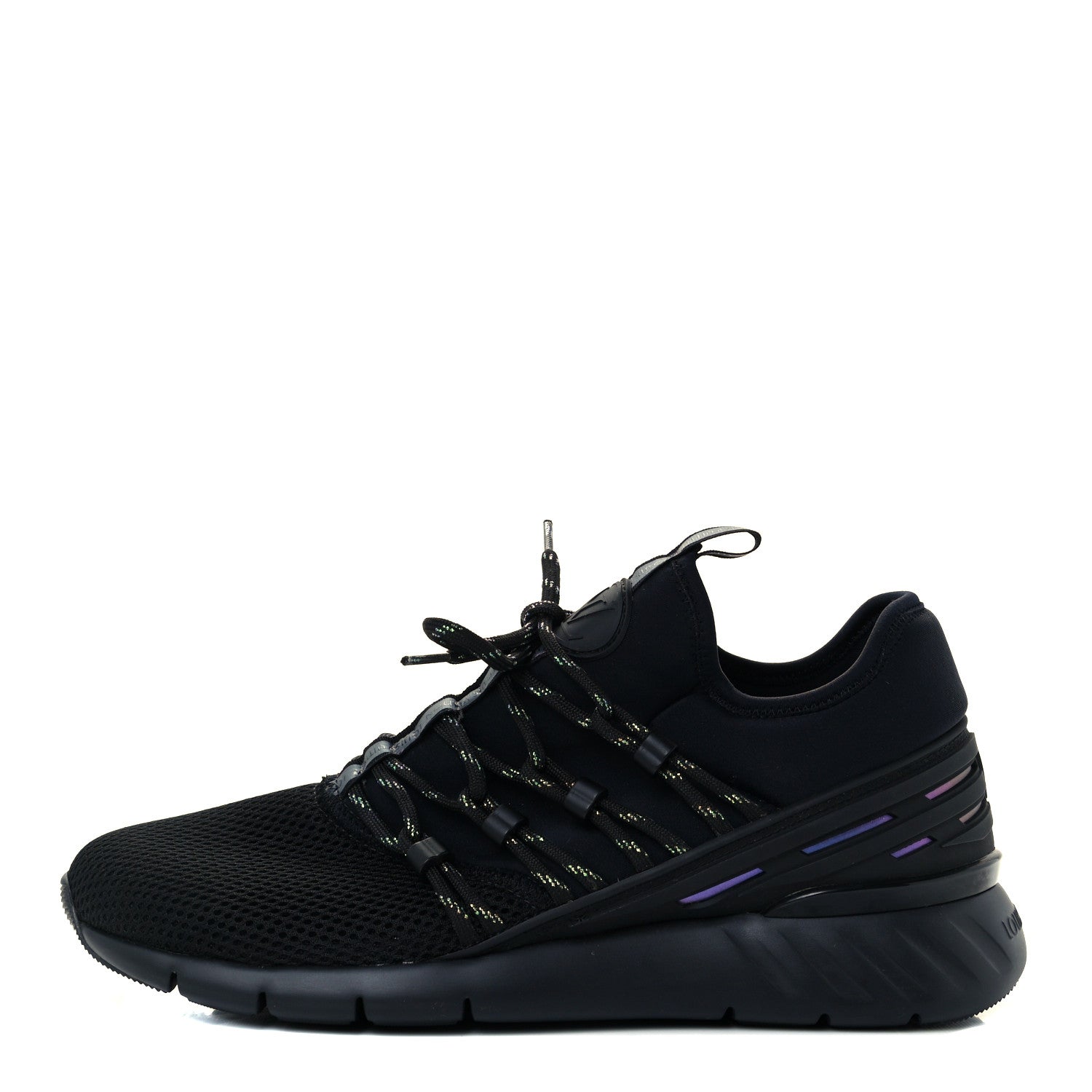 Louis Vuitton Neoprene Mesh Rubber Fastlane Low Sneakers 5 Black 1 of 10