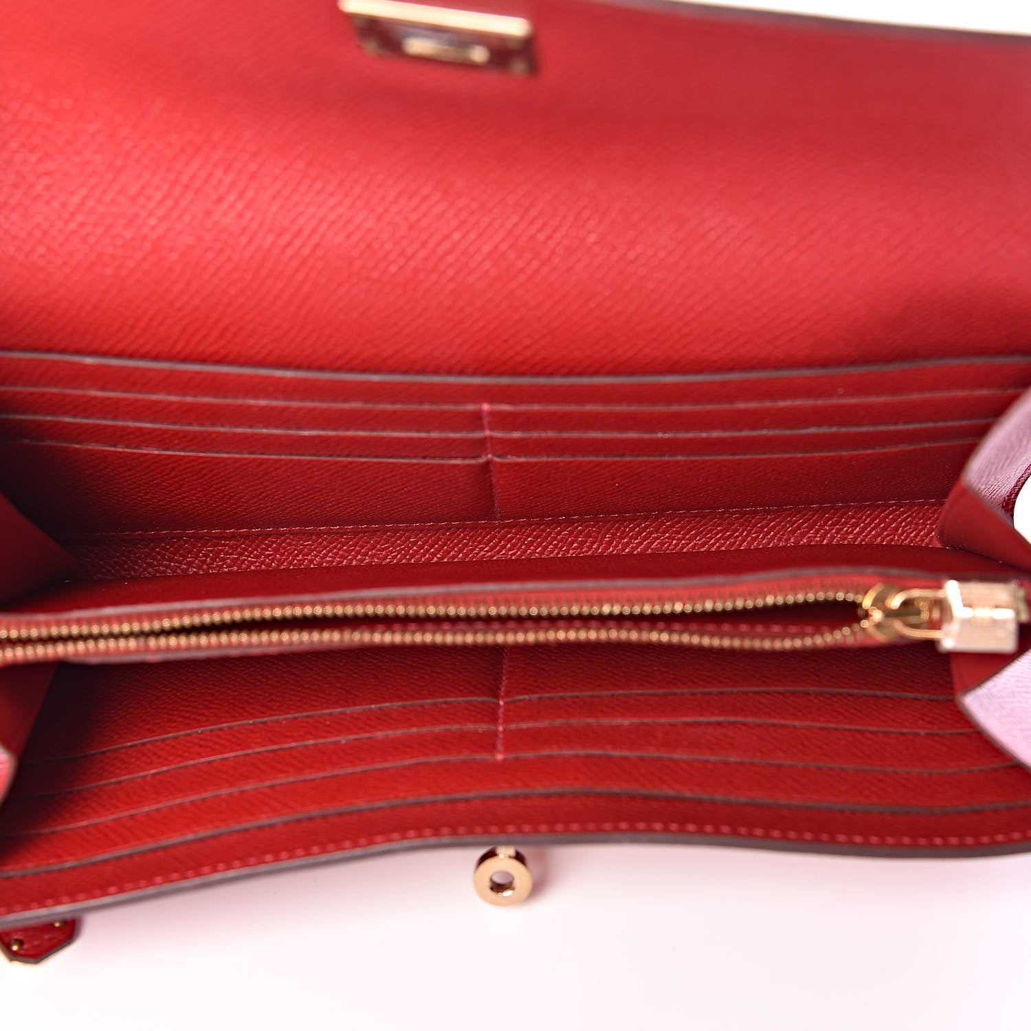 Hermes Epsom Kelly Longue Wallet Rouge Casaque 5 of 8