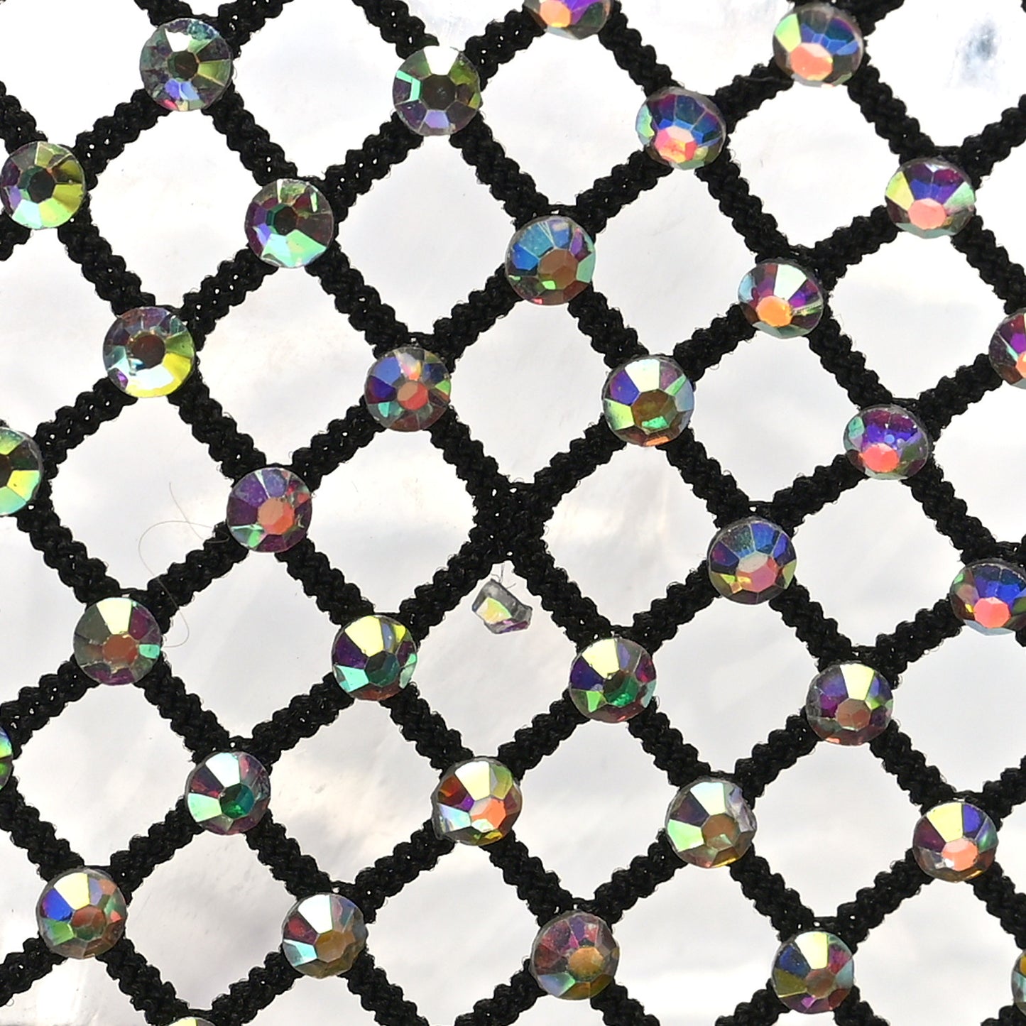 PVC Crystal Mesh Market Tote Black