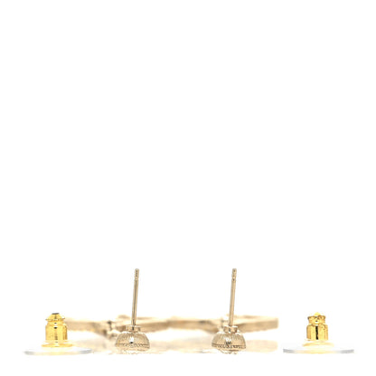 Chanel Crystal CC Drop Earrings Gold Multicolor 3 of 4