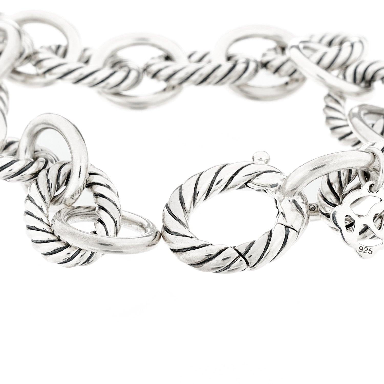 David Yurman Sterling Silver 10mm Medium Oval Link Bracelet 3 of 4