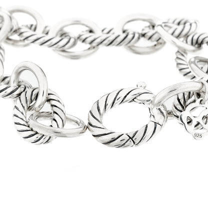 David Yurman Sterling Silver 10mm Medium Oval Link Bracelet 3 of 4