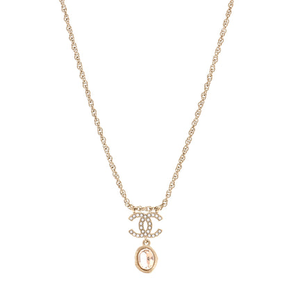Chanel Crystal Pearl CC Necklace Pearly White Gold 1 of 7