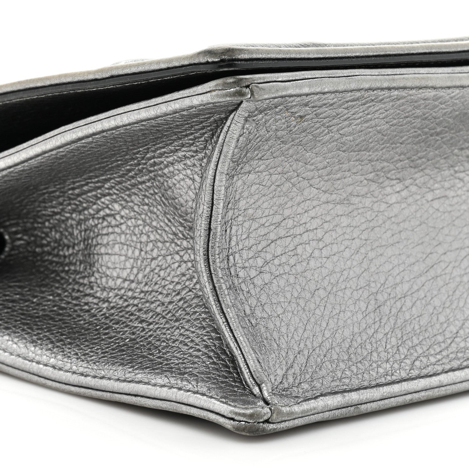 Christian Dior Metallic Grained Calfskin Medium Diorama Flap Bag Steel 8 of 15