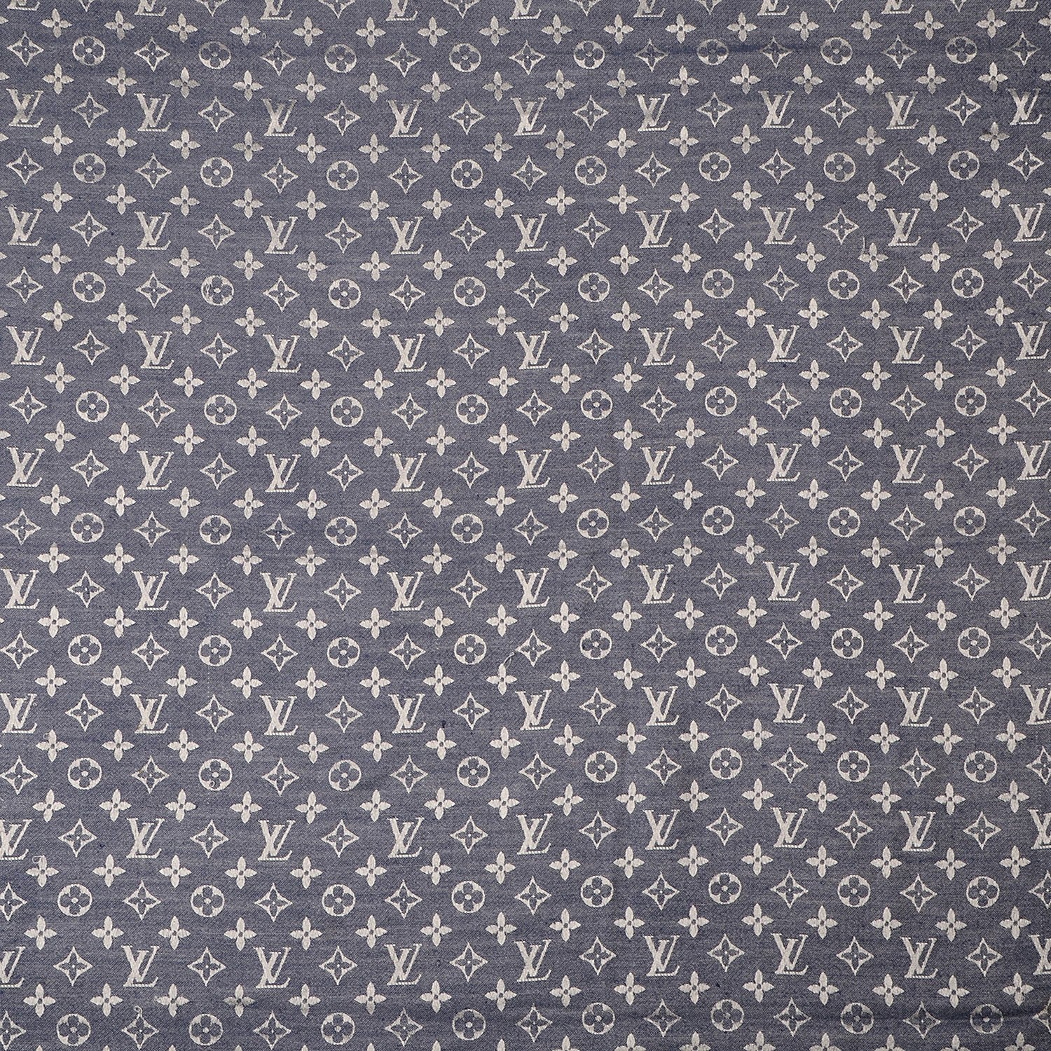 Louis Vuitton Silk Wool Monogram Denim Shawl Blue 1 of 7