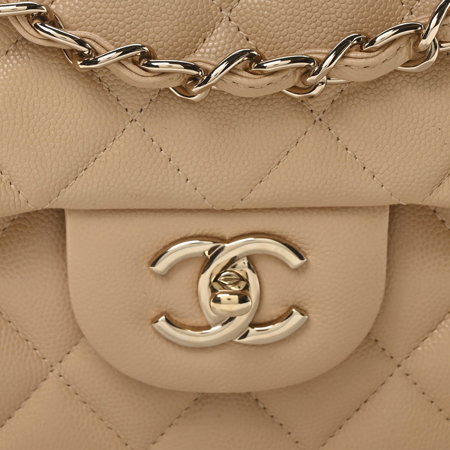 Chanel Caviar Quilted Jumbo Double Flap Beige Clair 8 of 10